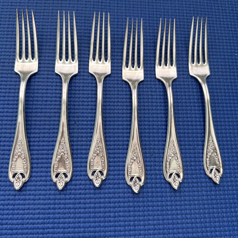 1847 Rogers Bros Old Colony (1911) Silverplate XS Triple forks 7", Set Of 6